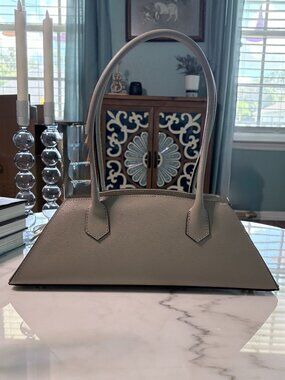 The Italian Box Calfskin Shoulder Bag in Mushroom